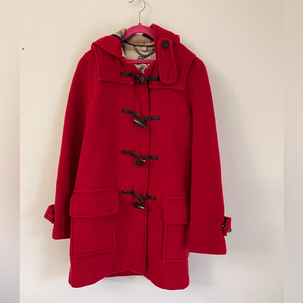 Burberry toggle ruffle coat size 2